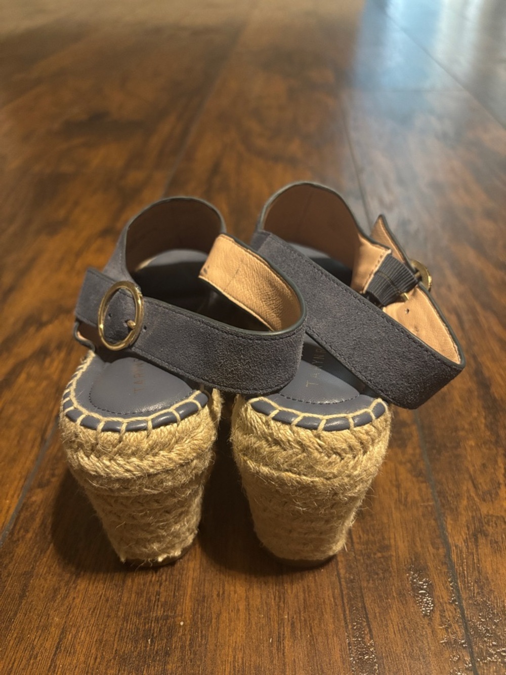 Women’s Taryn Rose Blue Suede Espadrille Slingback Wedges Size 7 - Picture 4 of 6